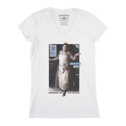 Ltd. Ed. Blues Hall of Fame Bessie Smith V-Neck T Shirt - Women's