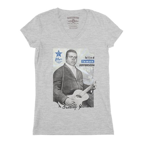 Ltd. Ed. Blues Hall of Fame Blind Lemon Jefferson V-Neck T Shirt - Women's