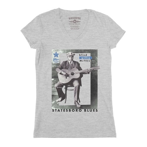 Ltd. Ed. Blues Hall of Fame Blind Willie McTell V-Neck T Shirt - Women's