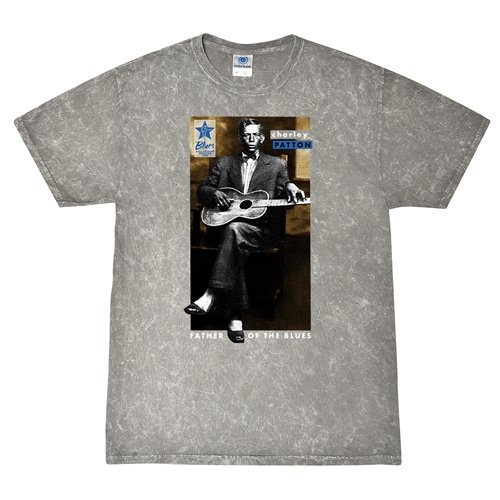 Ltd. Ed. Blues Hall of Fame Charley Patton T-Shirt - Grey Mineral Wash