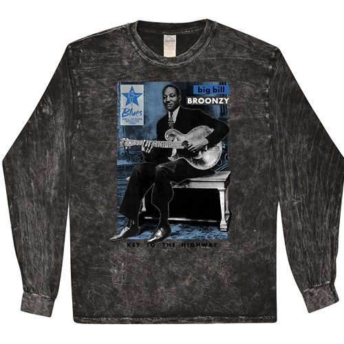 Ltd. Ed. Blues Hall of Fame Big Bill Broonzy Long Sleeve T-Shirt - Black Mineral Wash