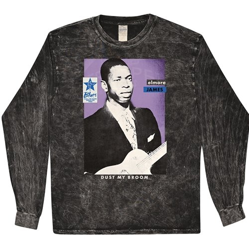 Ltd. Ed. Blues Hall of Fame Elmore James Long Sleeve T-Shirt - Black Mineral Wash