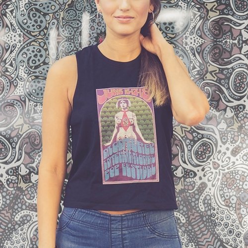 Monterey Pop Festival Concert Poster Racerback Crop Top - Women's