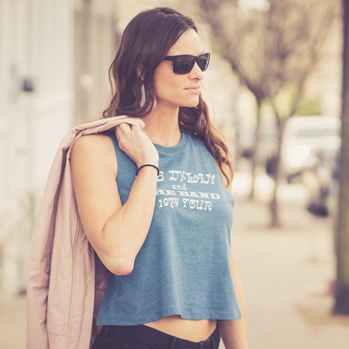 Bob Dylan and The Band 1974 Tour Racerback Crop Top - Women's