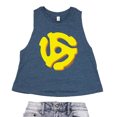 45 Record Adapter Racerback Crop Top