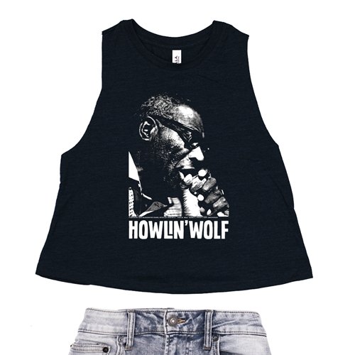 Graphic Howlin Wolf 1974 Racerback Crop Top - Women's
