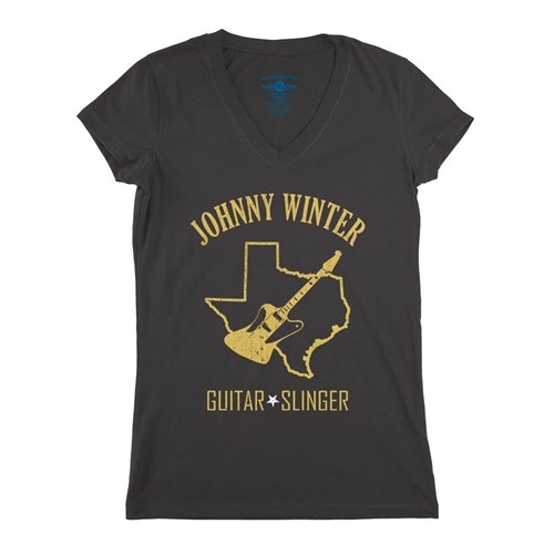 Texas Johnny Winter V-Neck T Shirt - Women's