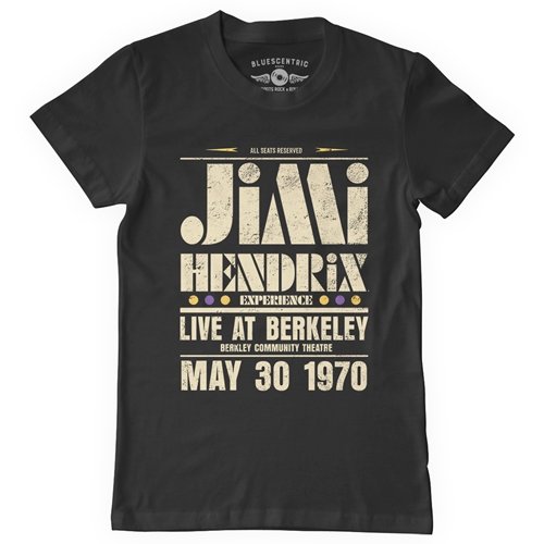 Jimi Hendrix Live at Berkeley T-Shirt - Classic Heavy Cotton