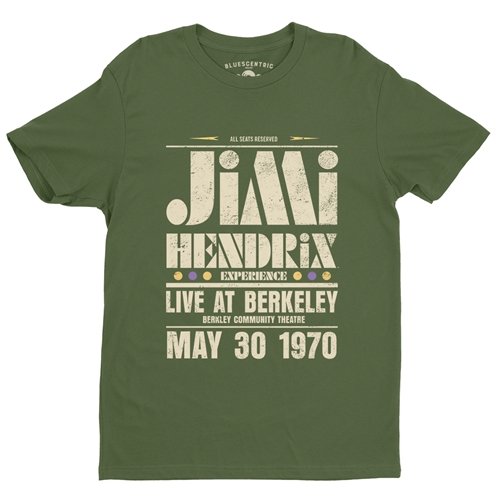 Jimi Hendrix Live at Berkeley T-Shirt - Lightweight Vintage Style
