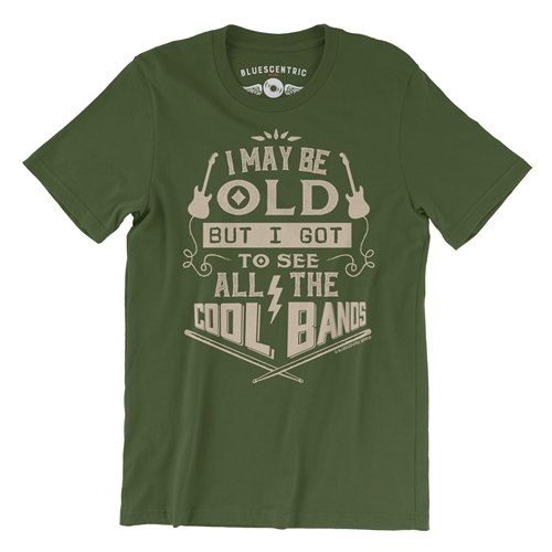 I may be OLD But I got to see all the COOL BANDS T-Shirt - Vintage Style Lightweight