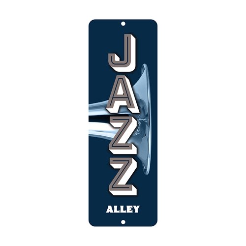 Jazz Alley Aluminum Sign - 6 x 18 in