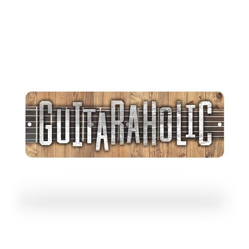 Guitaraholic Aluminum Sign - 6 x 18 in