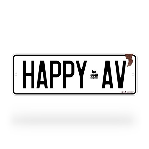 Woodstock Happy Ave Aluminum Sign - 6 x 18 in