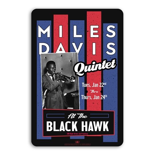 Miles Davis Quintet Concert Aluminum Sign - 8 x 12 in
