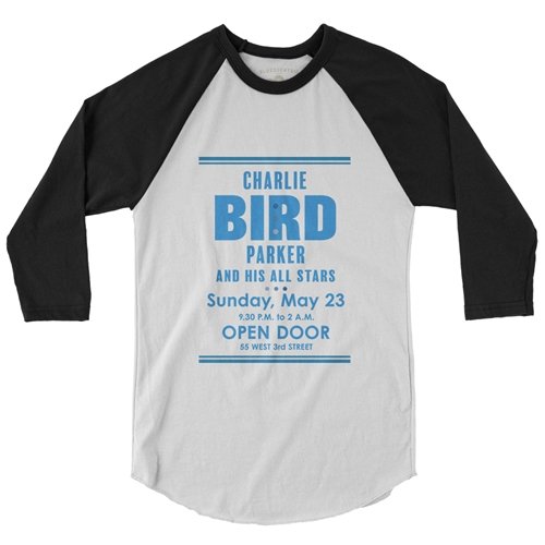 Charlie "Bird" Parker Concert Baseball T-Shirt