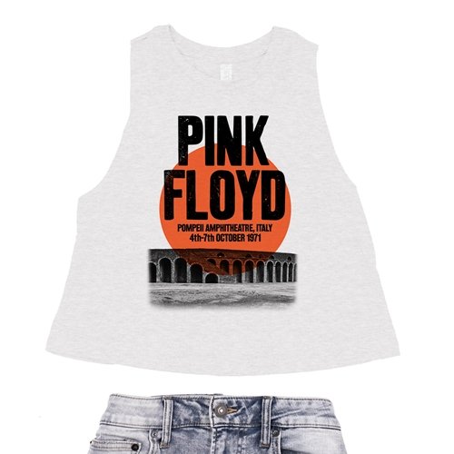 Pink Floyd Pompeii Vintage Concert Racerback Crop Top - Women's