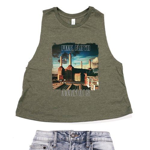 Pink Floyd Animals Album Cover Racerback Crop Top - Women's