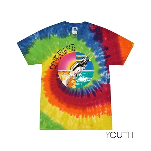 Youth Small Batch Pink Floyd Robot Hands Tie-Dye T-Shirt - Moondance