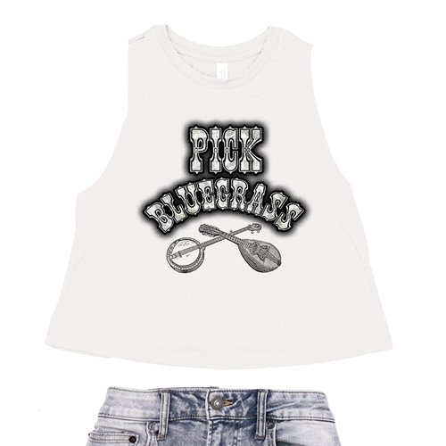 Pick Bluegrass Mother of Pearl Racerback Crop Top - Women's