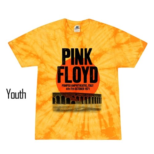 Youth Small Batch Pink Floyd Pompeii Vintage Concert Tie-Dye T-Shirt - Naples Yellow