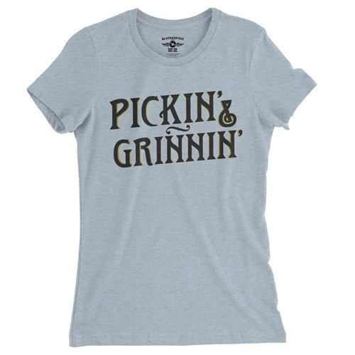 Pickin' & Grinnin Bluegrass Ladies T Shirt - Relaxed Fit