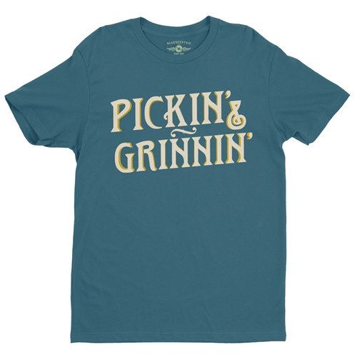 Pickin' & Grinnin' Bluegrass T-Shirt - Lightweight Vintage Style