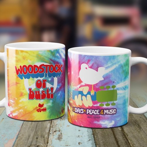 Woodstock Or Bust 1969 Tie-Dye Coffee Mug