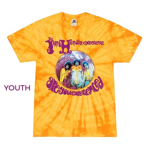 Youth Small Batch Jimi Hendrix Are You Experienced Tie-Dye T-Shirt - Foxey Yellow