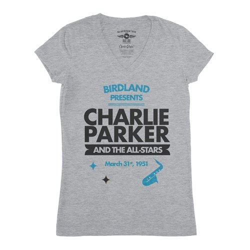 Charlie Parker Birdland Vintage Concert V-Neck T Shirt - Women's