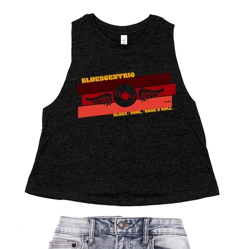 Bluescentric Rocket Blues Soul Rock n Roll Racerback Crop Top - Women's