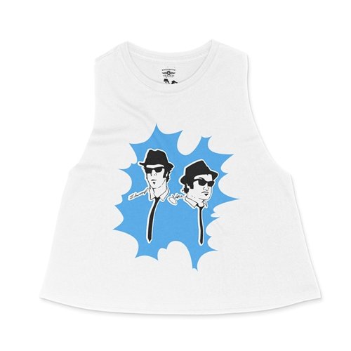 The Blues Brothers Blue Burst Racerback Crop Top - Women's