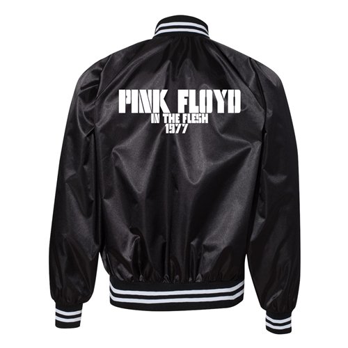 Pink Floyd In The Flesh Tour Satin Bomber Jacket - Black | Double Sided