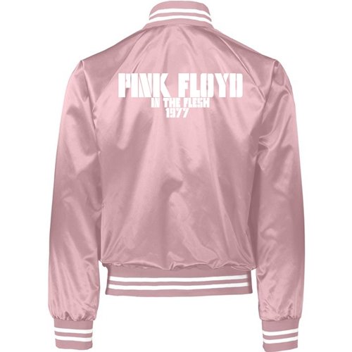 Pink Floyd In The Flesh Tour Satin Bomber Jacket - Pig Pink | Double Sided