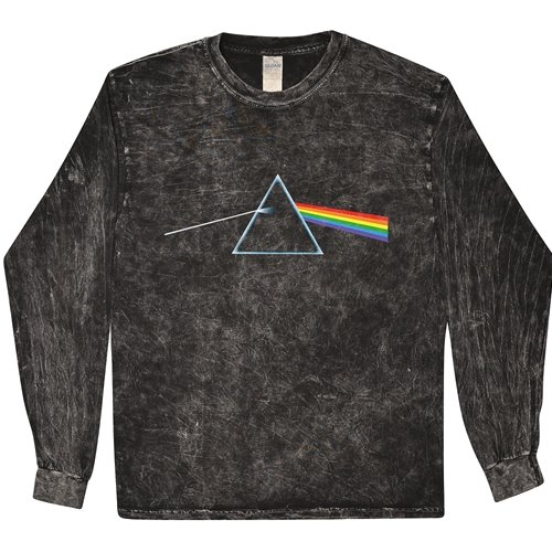 Small Batch Long Sleeve Pink Floyd The Dark Side of the Moon T-Shirt - Black Mineral Wash