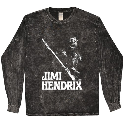 Small Batch Long Sleeve Jimi Hendrix 1970 T-Shirt - Black Mineral Wash