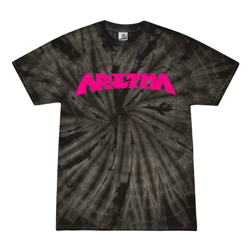 Aretha Franklin Pink Poster Tie-Dye T-Shirt - Black
