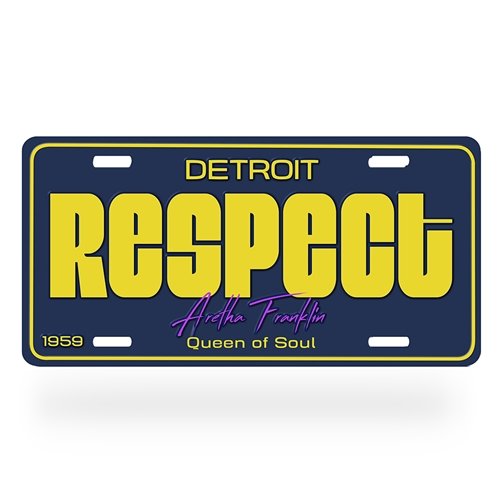 Aretha Franklin "Respect" License Plate