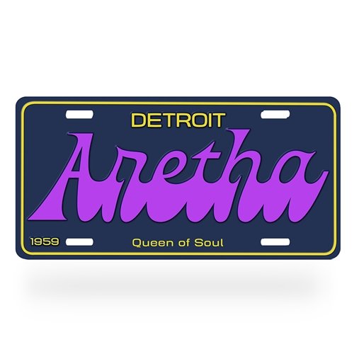 Detroit Aretha Franklin License Plate