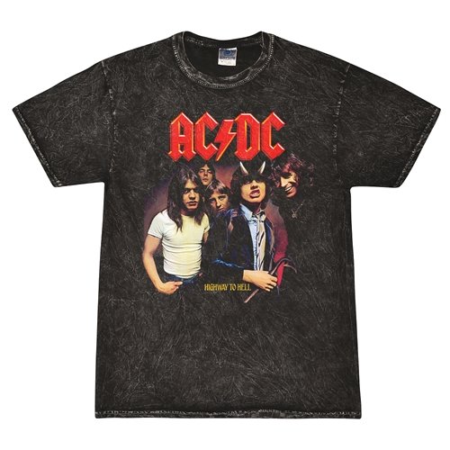 AC/DC Highway To Hell Album Cover T-Shirt - Black Mineral Wash