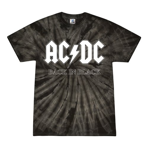 AC/DC Back In Black Album Cover Tie-Dye T-Shirt | Black | Limited Edition