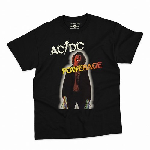 AC/DC Powerage Album Cover T-Shirt - Classic Heavy Cotton