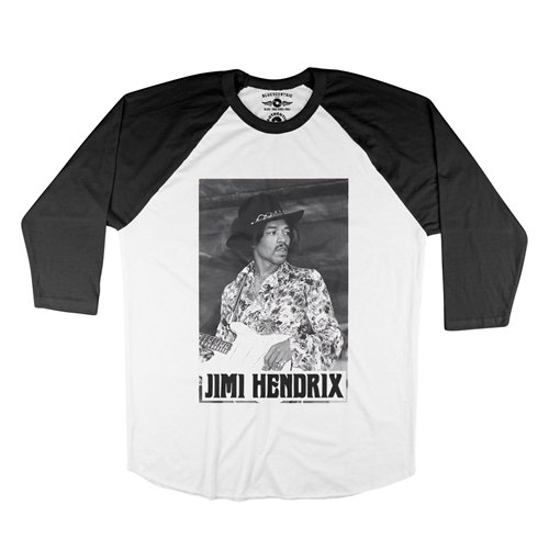 Jimi Hendrix Guitar Baseball T-Shirt