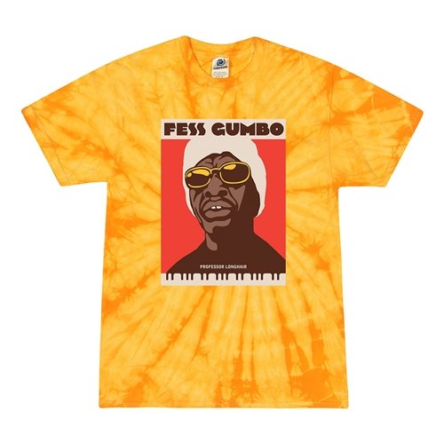 Professor Longhair Fess Gumbo Tie-Dye T-Shirt - Power Yellow