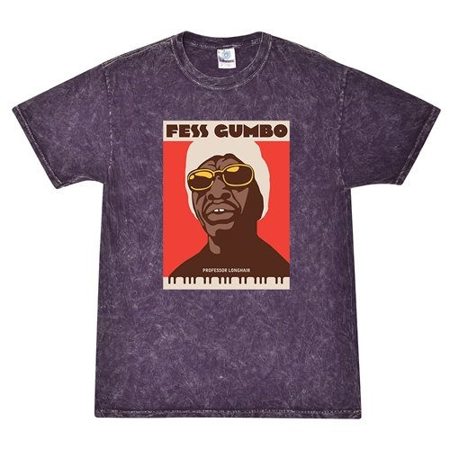 Professor Longhair Fess Gumbo Mineral Wash T-Shirt - Justice Purple