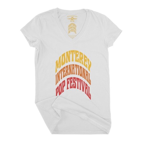 Monterey Pop Festival Red Ombre V-Neck T Shirt - Women's