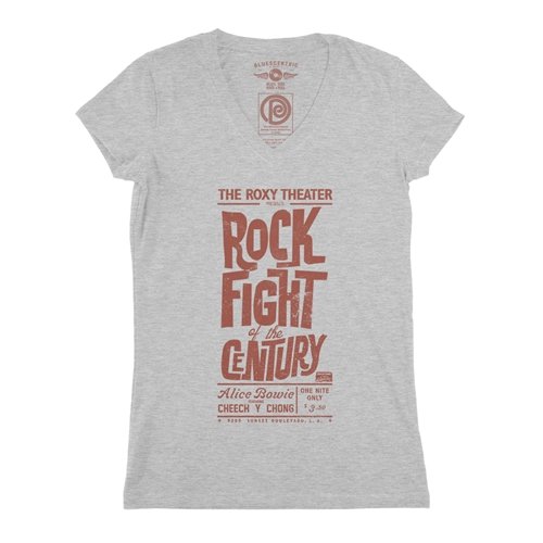 Rock Fight of the Century Cheech and Chong V-Neck T Shirt - Women's