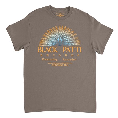 Black Patti Records Blue Peacock T-Shirt - Classic Heavy Cotton