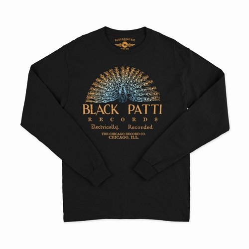 Black Patti Records Blue Peacock Long Sleeve T-Shirt