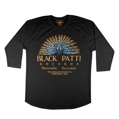 Black Patti Records Blue Peacock Baseball T-Shirt