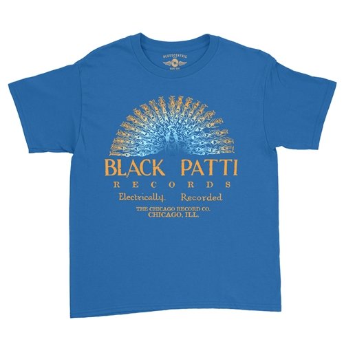 Black Patti Records Blue Peacock Youth T-Shirt - Lightweight Vintage Children & Toddlers